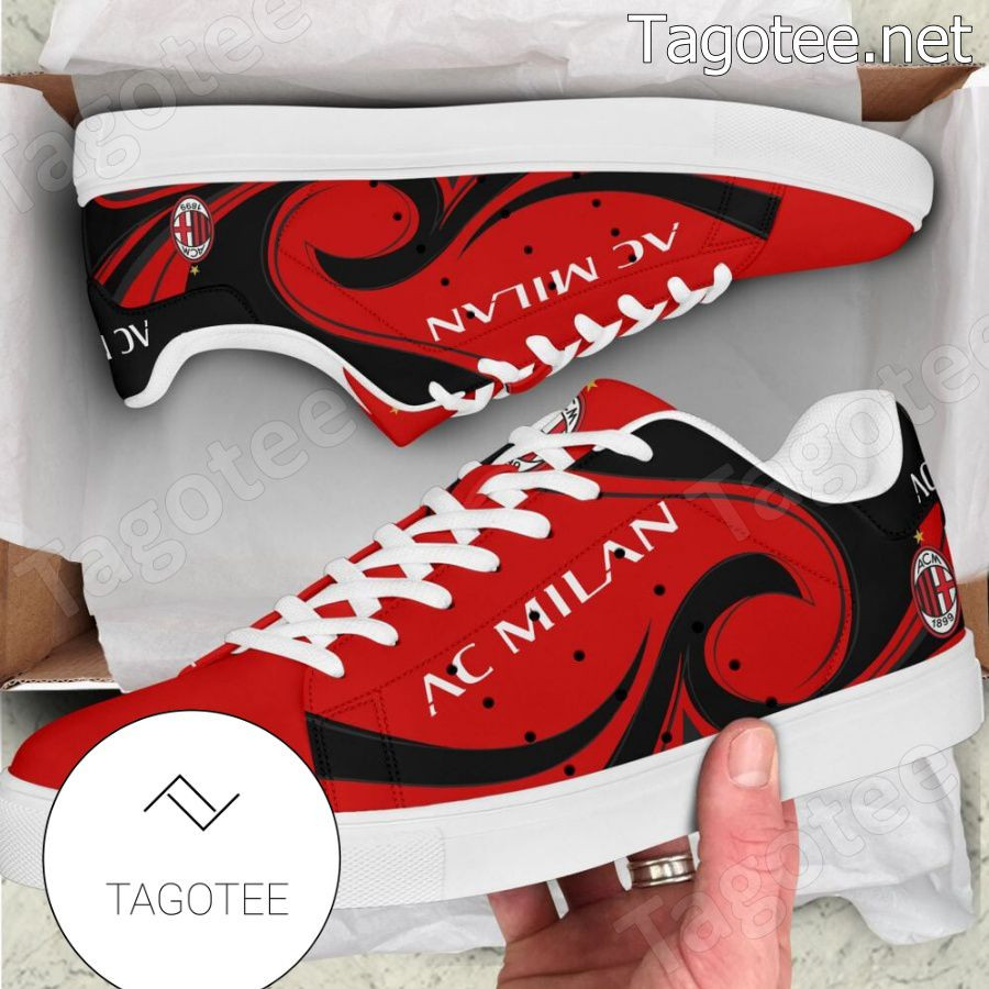AC Milan Logo Skate Stan Schuhe Sneaker fur Manner und Frauen - Rot