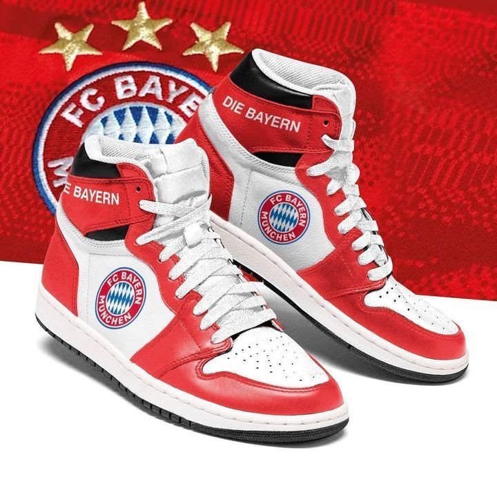 Bayern Munchen Rot Weiß Air Jordan 1 Hohe Turnschuhe