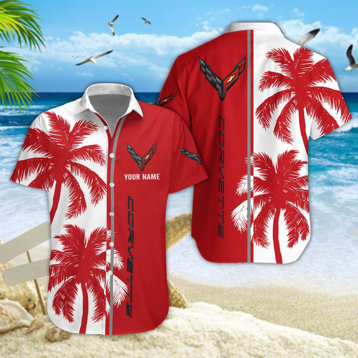 Chevrolet Corvette Hawaiihemd 90026 Chevrolet Corvette Hawaiihemd 90026