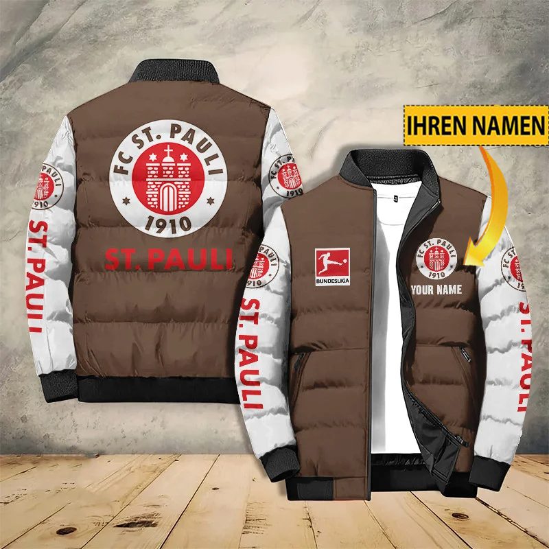 FC St. Pauli Individueller Name Sonderausgabe Steppjacke