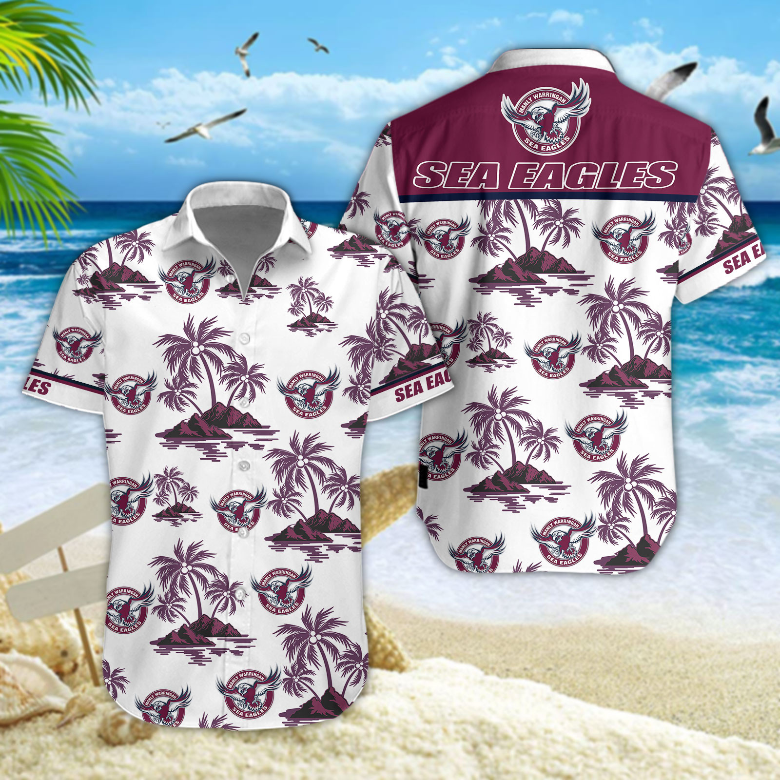 Chemise hawaïenne Warringah Sea Eagles pour homme 2440