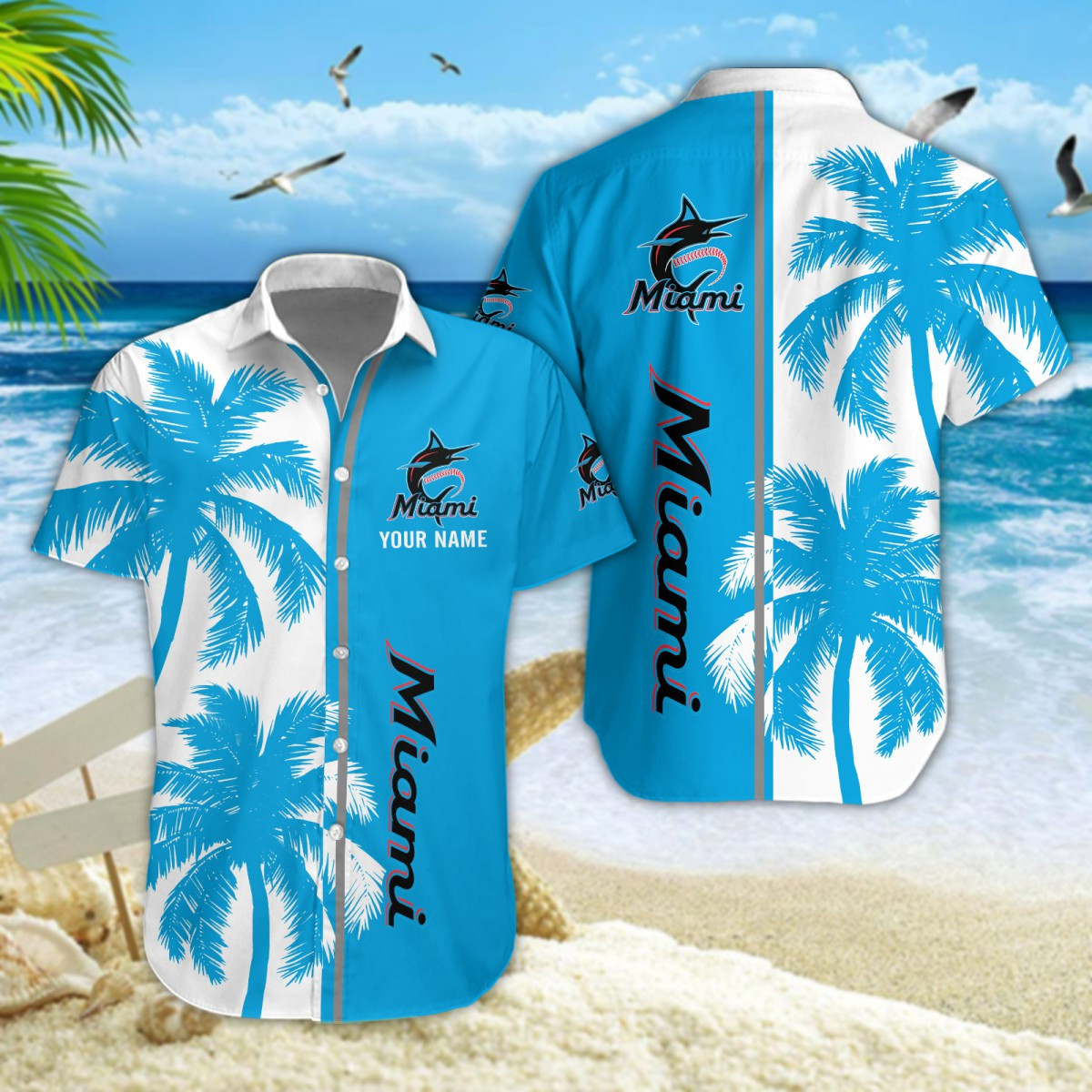 Miami Marlins Hawaiihemd 90563 Miami Marlins Hawaiihemd 90563