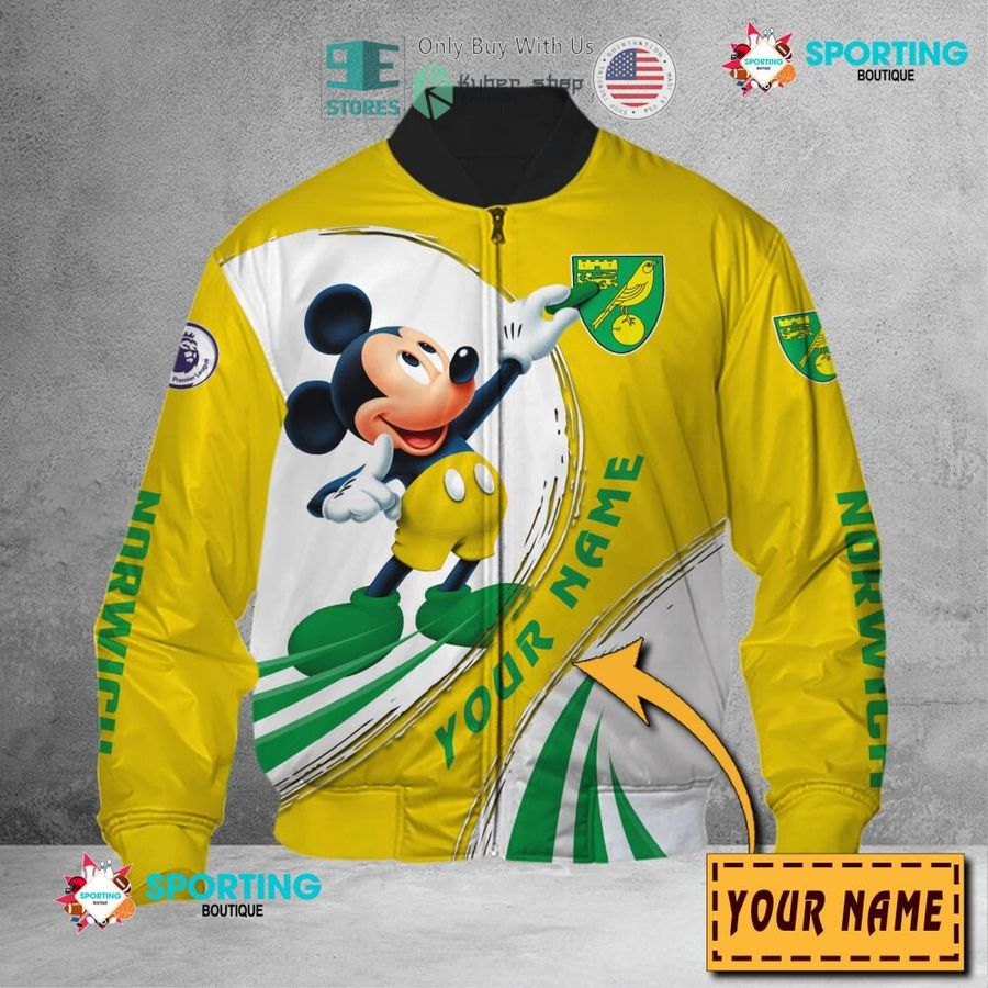 Blouson aviateur Mickey personnalisé Norwich City FC
