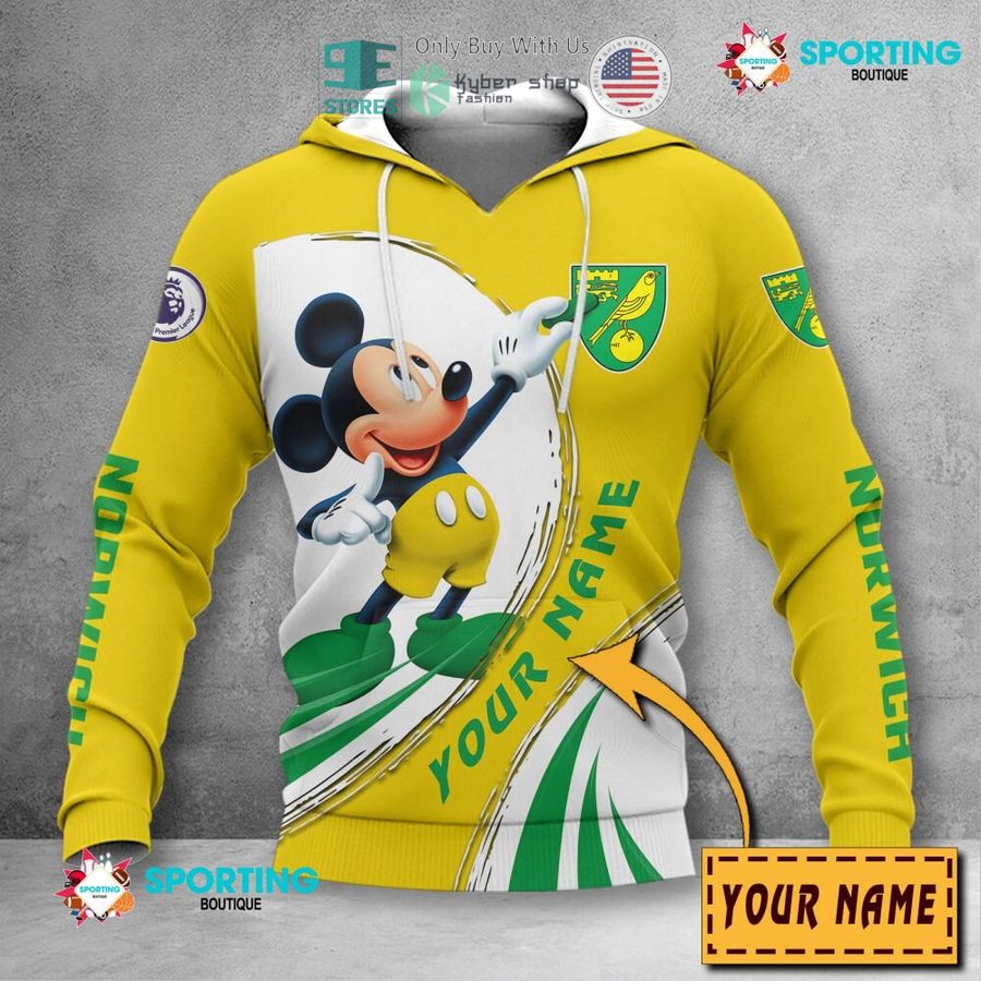 Norwich City FC Individueller Name Mickey Kapuzenpullover Norwich City FC Individueller Name Mickey Kapuzenpullover