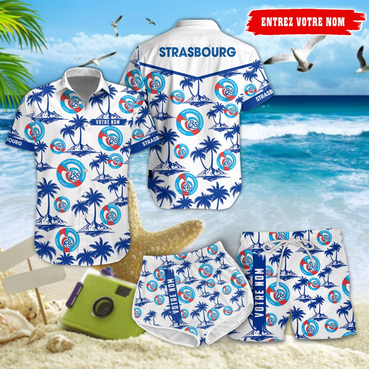 Maillot hawaïen RC Strasbourg Alsace 10341