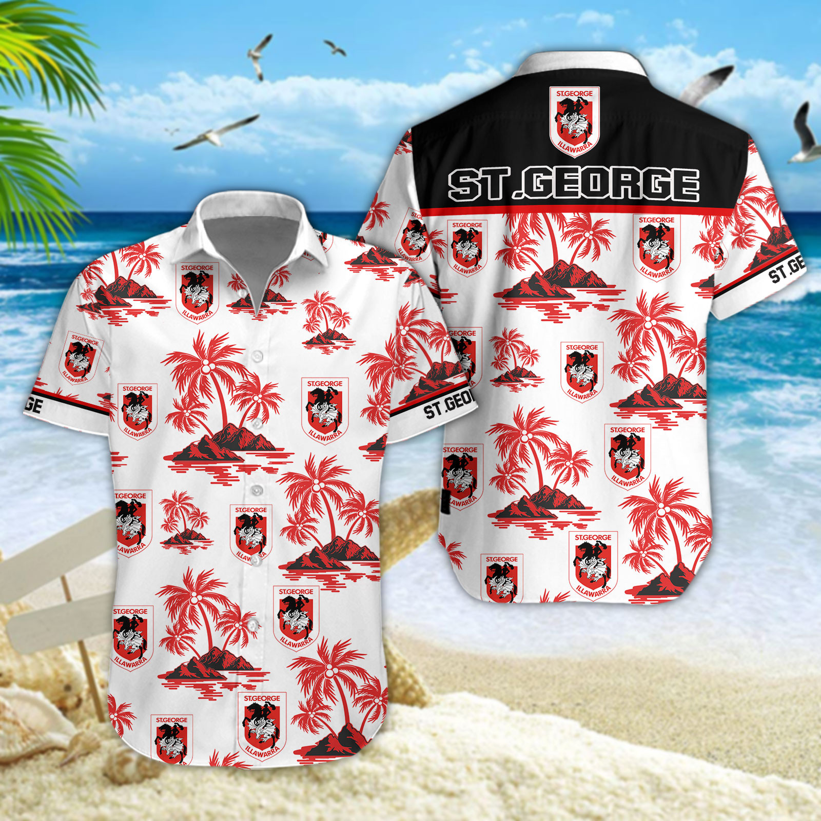 St. George Illawarra Dragons Hawaiihemd 2448 St. George Illawarra Dragons Hawaiihemd 2448