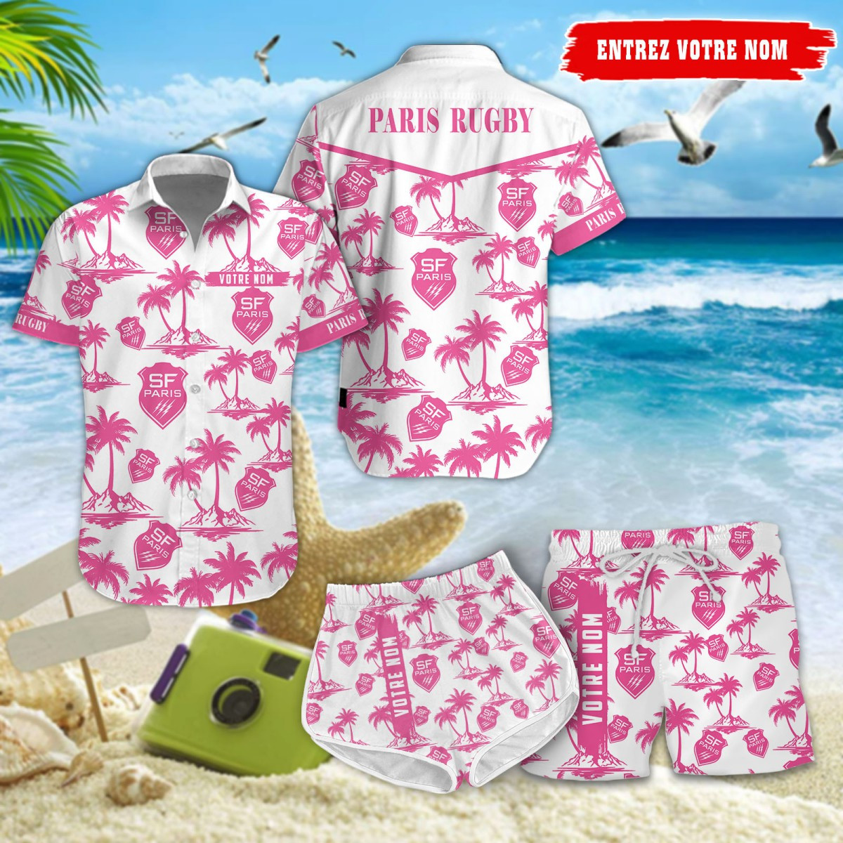 Stade Français Hawaiihemd 10477