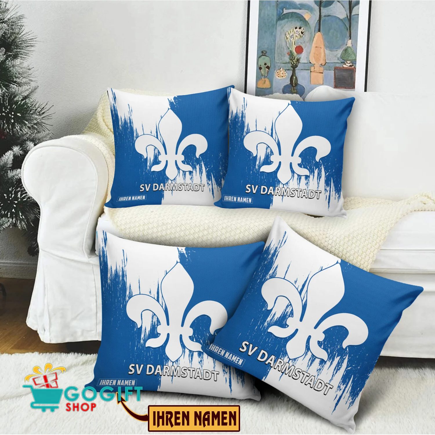 Oreiller SV Darmstadt 98 avec nom individuel, nouvelle édition, avec rembourrage Oreiller SV Darmstadt 98 avec nom individuel, nouvelle édition, avec rembourrage