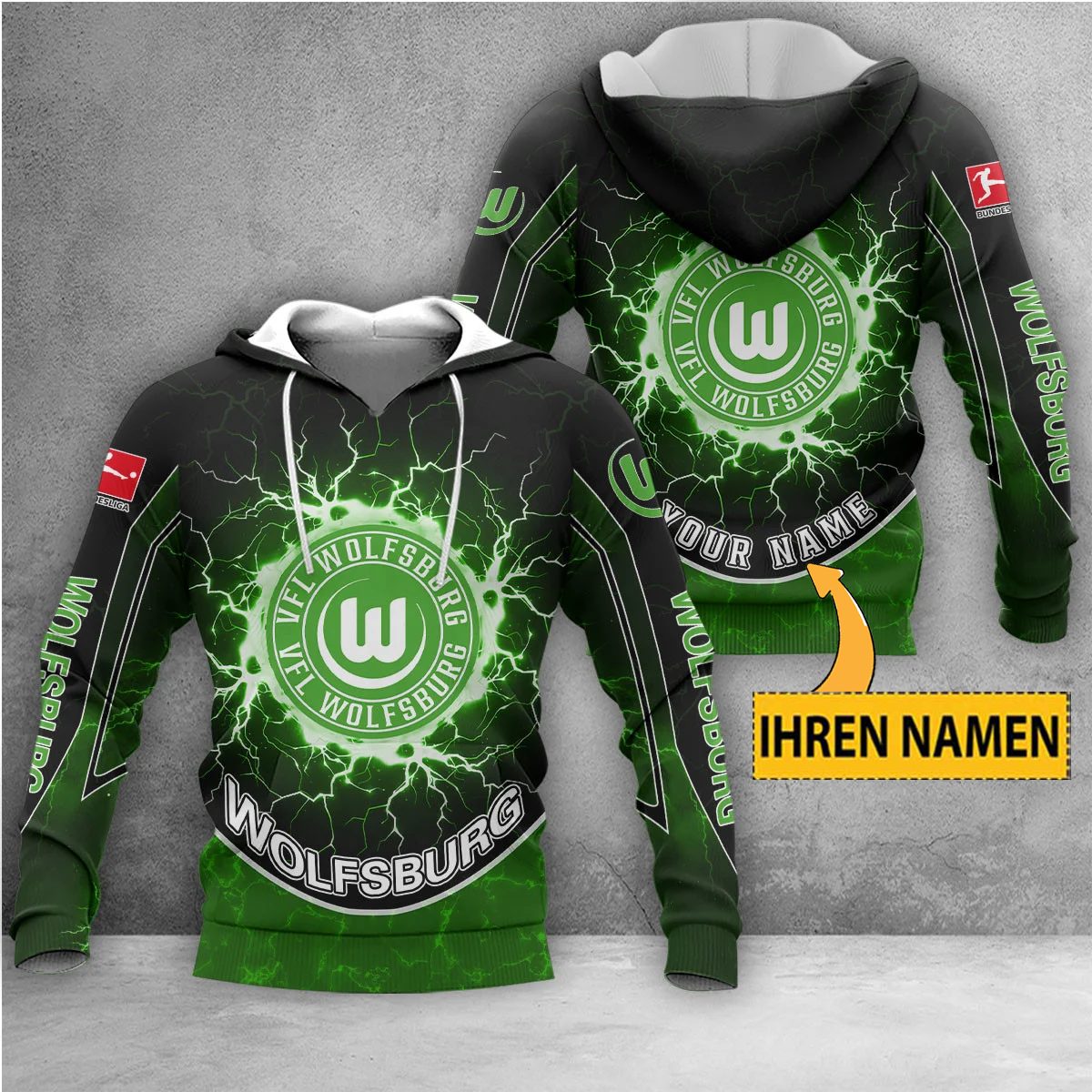 VfL Wolfsburg Individueller Name Neue Edition Kapuzenpullover